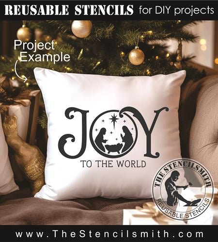 9186 Joy to the World nativity stencil - The Stencilsmith