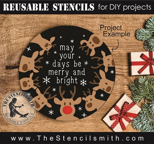 9197 May Your Days Be Merry reindeer stencil - The Stencilsmith
