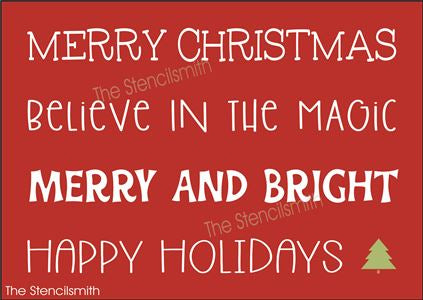 9196 Christmas Phrase Collection stencil - The Stencilsmith