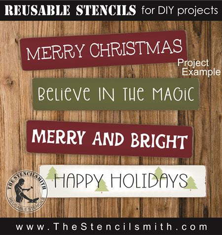 9196 Christmas Phrase Collection stencil - The Stencilsmith