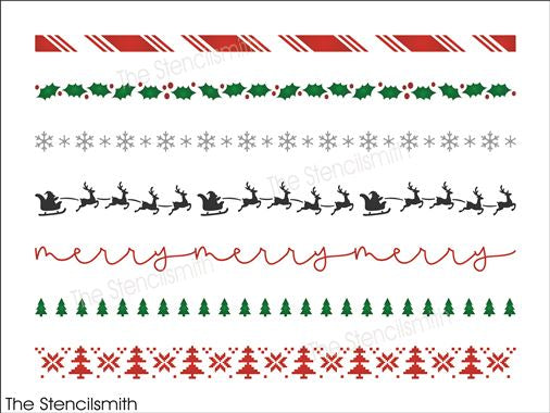 9203 Christmas borders stencil - The Stencilsmith