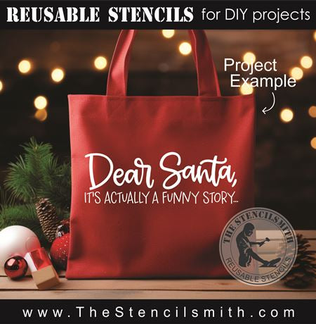 9215 Dear Santa it's actually a funny story stencil - The Stencilsmith