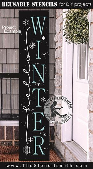 9221 hello winter stencil - The Stencilsmith
