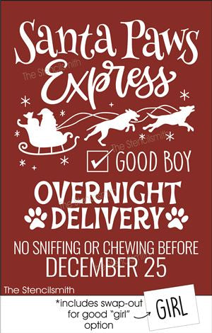 9223 Santa Paws Express stencil - The Stencilsmith