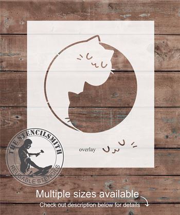 9230 Cat Yin Yang Stencil - The Stencilsmith
