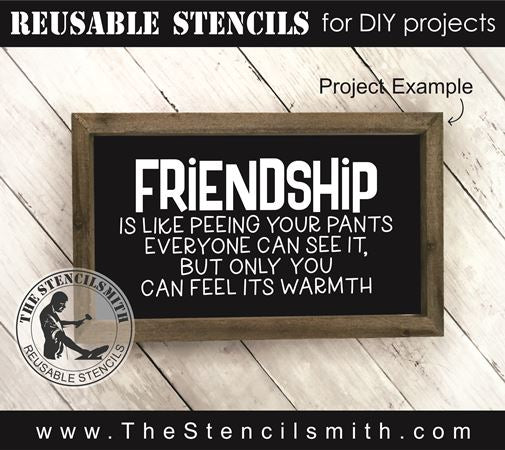 9244 Friendship is like peeing your pants stencil - The Stencilsmith
