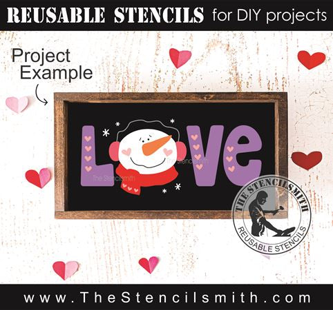 9264 LOVE snowman stencil - The Stencilsmith
