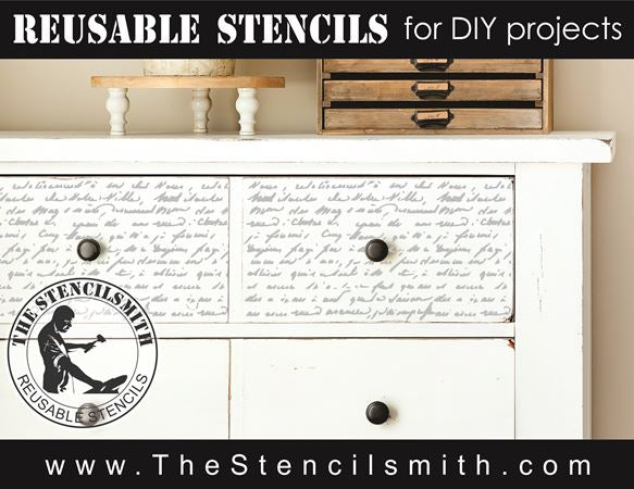 9283 vintage script stencil - The Stencilsmith