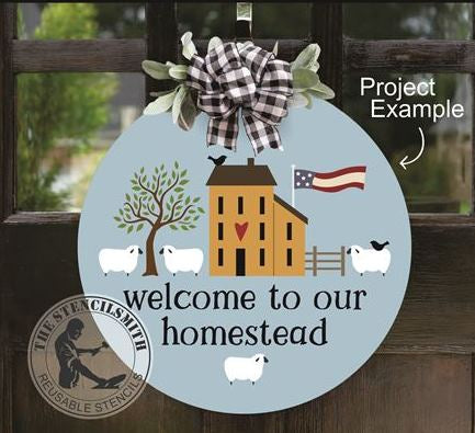 9300 welcome to our homestead stencil - The Stencilsmith