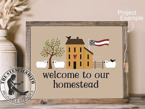 9300 welcome to our homestead stencil - The Stencilsmith