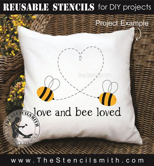 9306 love and bee loved stencil - The Stencilsmith