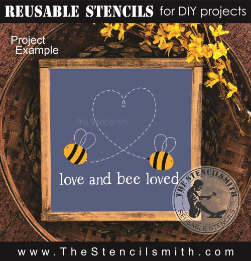 9306 love and bee loved stencil - The Stencilsmith