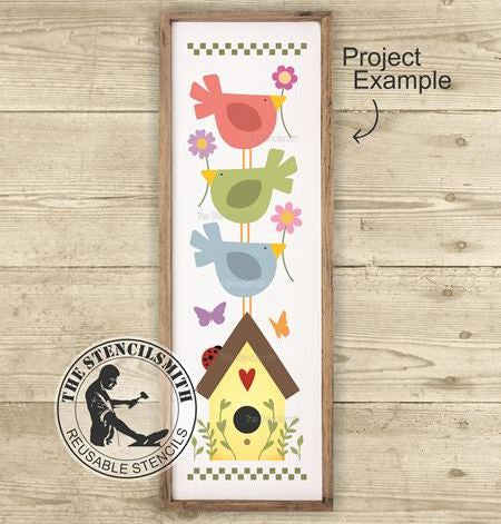 9308 Spring Bird Stack Stencil - The Stencilsmith