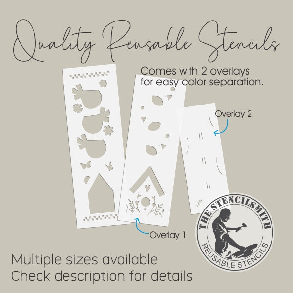 9308 Spring Bird Stack Stencil - The Stencilsmith
