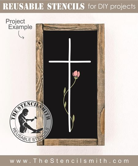 9312 - cross flower stencil - The Stencilsmith