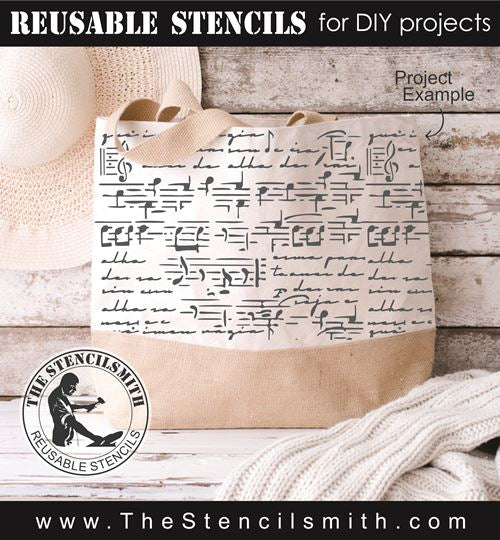 9318 vintage music sheet stencil - The Stencilsmith