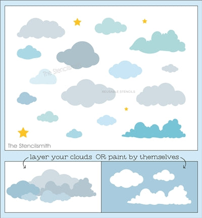 9329 clouds stencil - The Stencilsmith