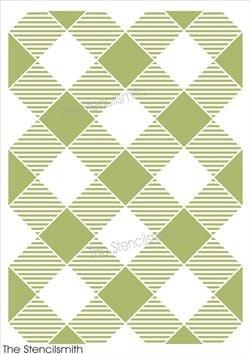 9335 Diagonal buffalo plaid stencil - The Stencilsmith