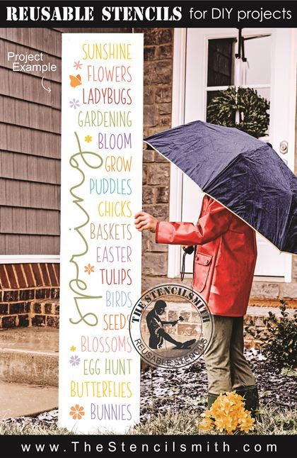 9337 spring words leaner stencil - The Stencilsmith