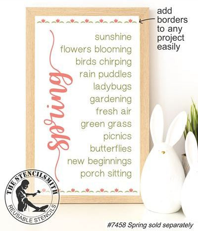 9342 Spring Borders Stencil
