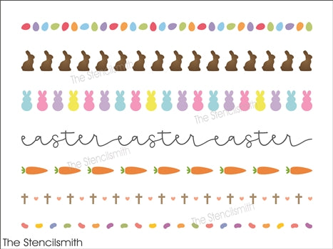 9343 Easter borders stencil - The Stencilsmith
