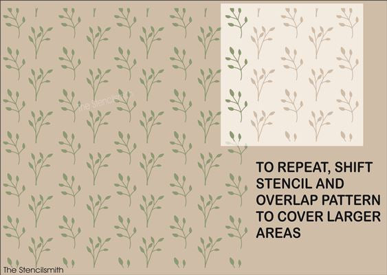 9353 Leaf Sprig Pattern Stencil - The Stencilsmith