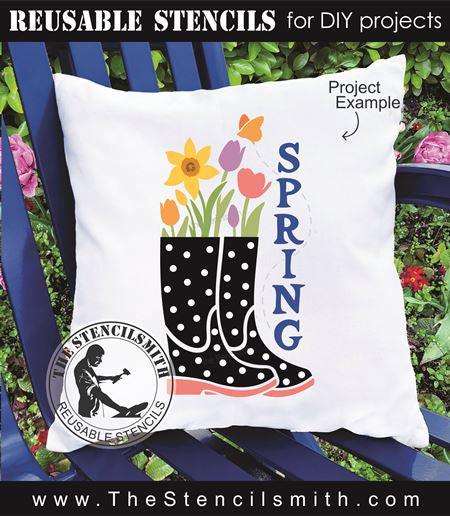 9369 SPRING boots stencil - The Stencilsmith