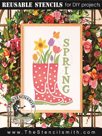 9369 SPRING boots stencil - The Stencilsmith