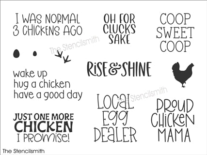9392 Chicken Collection stencil - The Stencilsmith