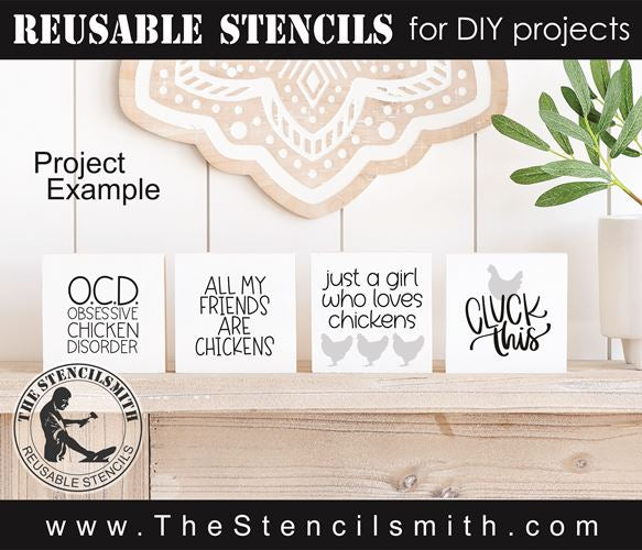9393 Chicken Collection stencil - The Stencilsmith