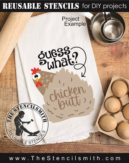 9400 guess what? chicken butt stencil - The Stencilsmith