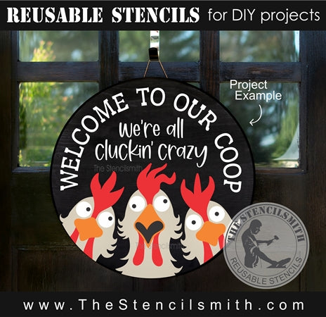 coop cluckin crazy stencil