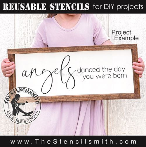 9409 angels danced the day you were born stencil - The Stencilsmith