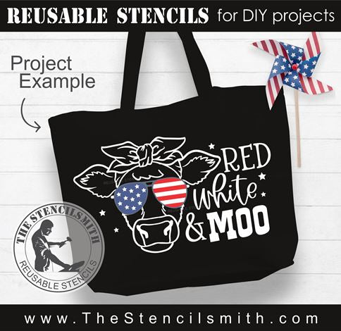 9446 Red White & Moo cow stencil - The Stencilsmith