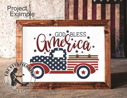 9447 God Bless America truck stencil - The Stencilsmith