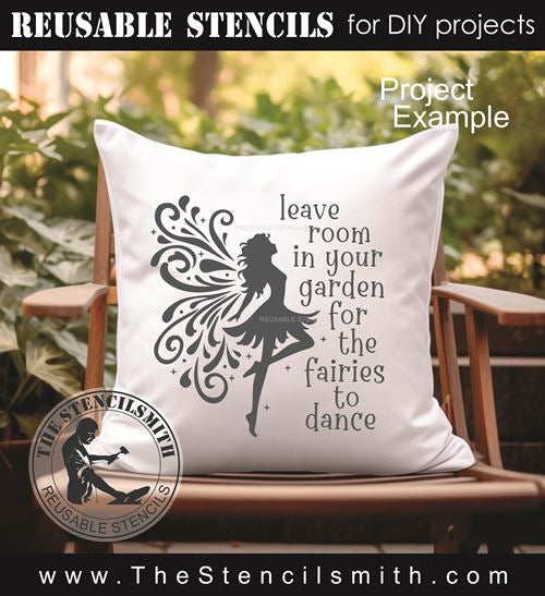 9463 Leave room in your garden fairy stencil - The Stencilsmith