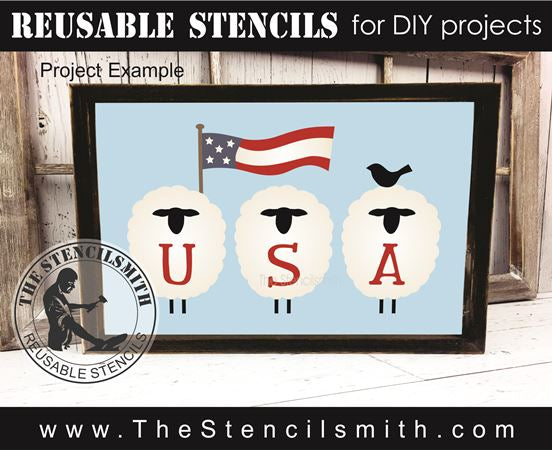 9472 USA sheep stencil - The Stencilsmith