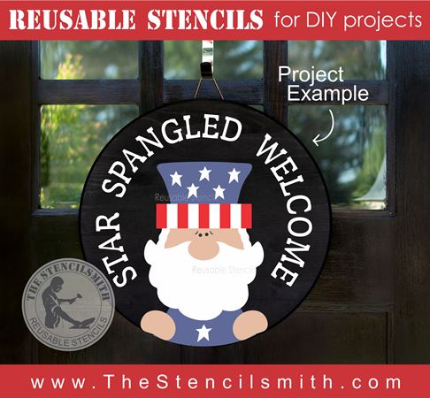 9476 Star Spangled Welcome Stencil - The Stencilsmith
