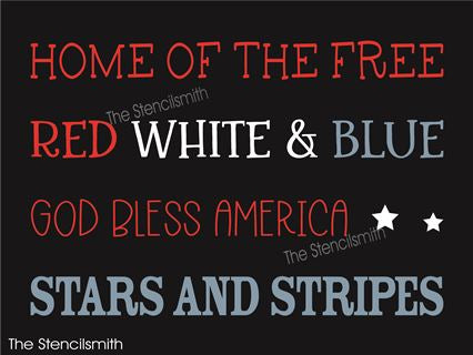 9481 Patriotic Phrase Collection stencil - The Stencilsmith