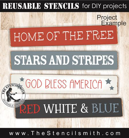 9481 Patriotic Phrase Collection stencil - The Stencilsmith