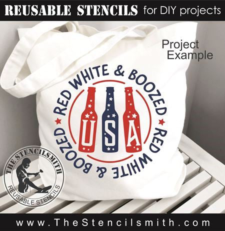 9487 Red White & Boozed Stencil - The Stencilsmith