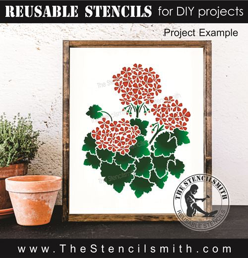 9486 Geranium Flower Stencil - The Stencilsmith
