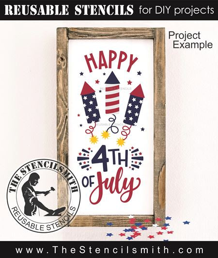 9488 Happy 4th of July Stencil - The Stencilsmith