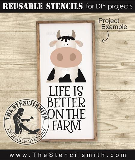 9511 Life is better on the Farm cow stencil - The Stencilsmith