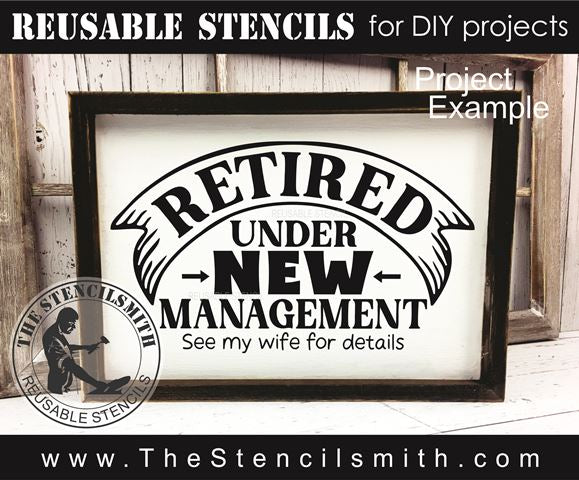 9520 Retired under new management stencil - The Stencilsmith
