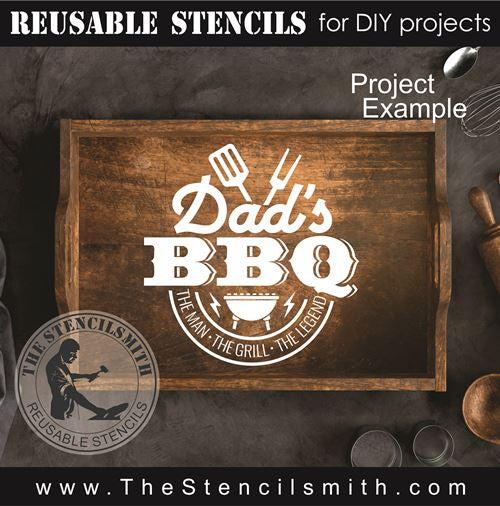 9521 Dad's BBQ the man grill stencil - The Stencilsmith