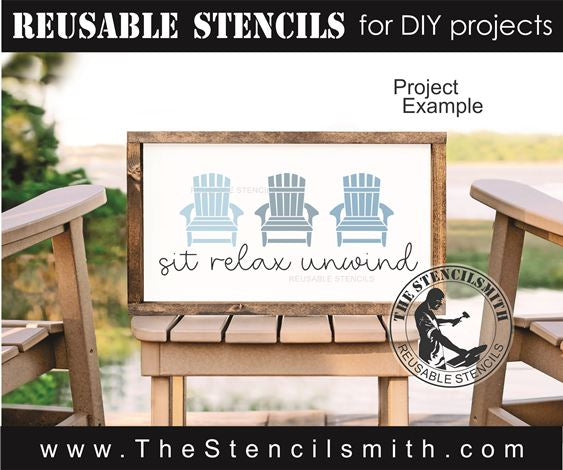 9542 Sit Relax Unwind Stencil - The Stencilsmith