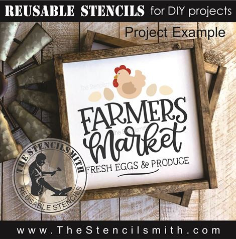 9561 Farmers Market chicken stencil - The Stencilsmith