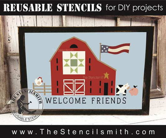 9567 Welcome Friends barn stencil - The Stencilsmith