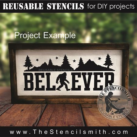 9572 Believer Bigfoot Stencil - The Stencilsmith